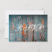 Aquamarin Mason Jar Rustic Barn Wood Wedding RSVP (Rückseite)