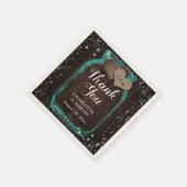 Aquamarin Mason Jar Rustic Wood Vielen Dank für Ih Serviette (Ecke)