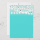 Aquamarin Mason Jar String Lights Glitzer Bachelor Einladung (Rückseite)