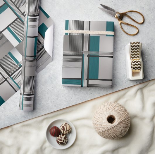 Aquamarin Matrix Luxe Wrapping Paper Geschenkpapier (Kunsthandwerk)