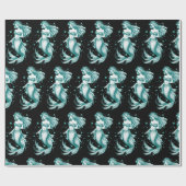 Aquamarin Mermaid Geschenkpapier (Flach)