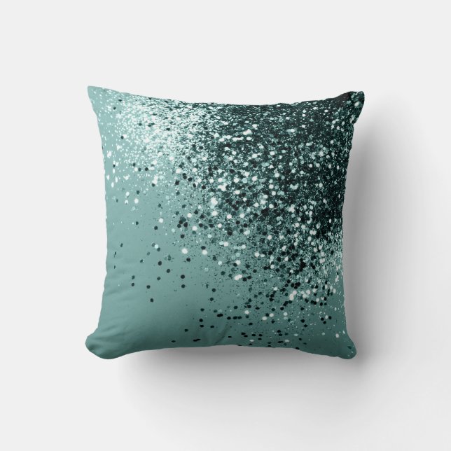 Aquamarin Mermaid Ocean Glitzer #1 #shiny #decor Kissen (Vorderseite)