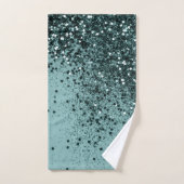 Aquamarin Mermaid Ocean Glitzer #4 (Imitats Glitze Badhandtuch Set (Handtuch)