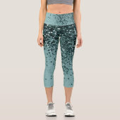 Aquamarin Mermaid Ocean Glitzer #4 (Imitats Glitze Capri Leggings (Vorderseite)