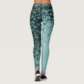 Aquamarin Mermaid Ocean Glitzer #4 (Imitats Glitze Leggings (Rückseite)