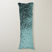 Aquamarin Mermaid Ocean Glitzer #4 (Imitats Glitze Seitenschläferkissen (Vorderseite Vertikal)