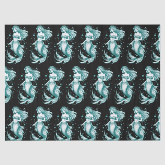 Aquamarin Mermaid Seidenpapier (Vorderseite)