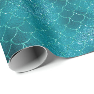 Aquamarin Mermaid Sparkle Geschenkpapier