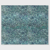 Aquamarin Mermaid Sparkle Geschenkpapier (Flach)