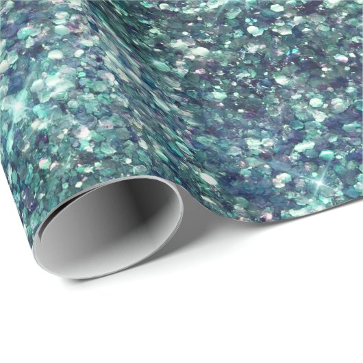 Aquamarin Mermaid Sparkle Geschenkpapier (Rolleneckpunkt)