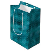 Aquamarin Mermaid Sparkle Mittlere Geschenktüte (Vorderseite Schrägansicht)