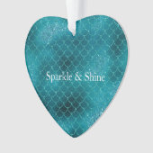 Aquamarin Mermaid Sparkle Ornament (Vorderseite)