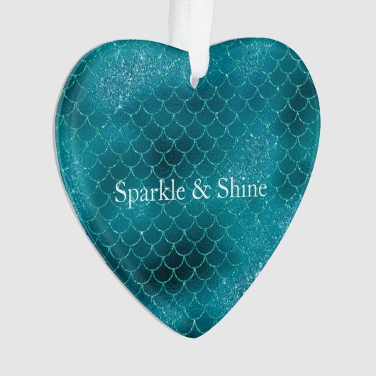 Aquamarin Mermaid Sparkle Ornament (Vorderseite)