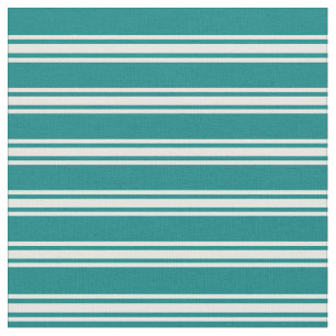 Aquamarin- & Minzcremestreifen/Linienmuster Stoff
