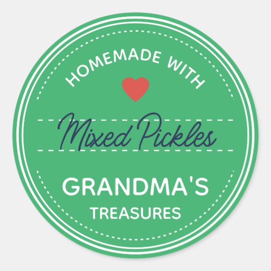 Aquamarin Minze Green Jar Lid Labels Handgeschrieb Runder Aufkleber (Vorderseite)