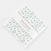 Aquamarin Mistletoe Christmas Serviette (Ecke)