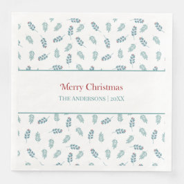 Aquamarin Mistletoe Christmas Serviette