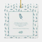 Aquamarin Mistletoe Holiday Ornament (Rückseite)