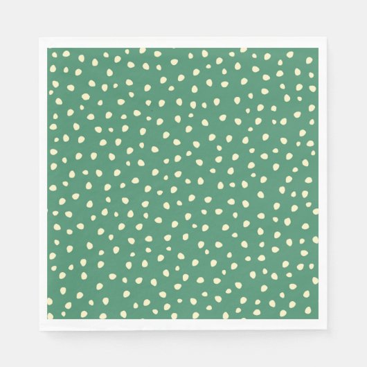 Aquamarin mit Beige Dots Paper Serviette (Vorderseite)