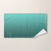Aquamarin mit benutzerdefinierter Monogramm Badhandtuch Set (Handtuch)