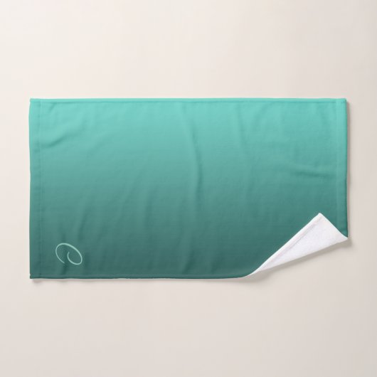 Aquamarin mit benutzerdefinierter Monogramm Badhandtuch Set (Handtuch)