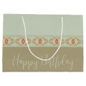 Aquamarin mit Braun und Gold Große Geschenktüte (Rückseite)