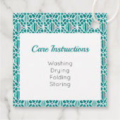 Aquamarin mit dem Muster White Crochet Lace Geschenkanhänger (Rückseite)