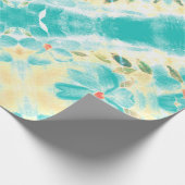 Aquamarin mit Floral Geschenkpapier (Ecke)