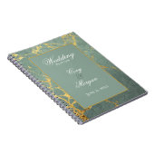 Aquamarin mit Gold Marbling Wedding Planner Notebo Notizblock (Rechte Seite)
