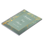 Aquamarin mit Gold Marbling Wedding Planner Notebo Notizblock (Linke Seite)
