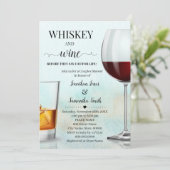 Aquamarin mit Gold Whiskey & wine bevor ich dusche Einladung (Stehend Vorderseite)