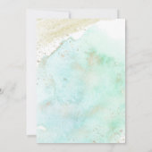 Aquamarin mit Gold Whiskey & wine bevor ich dusche Einladung (Rückseite)