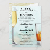 Aquamarin mit Goldblasen und Bourbon-Ozeandusche Einladung (Vorne/Hinten)