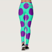 Aquamarin mit Lila Polka Dots! Leggings (Rückseite)