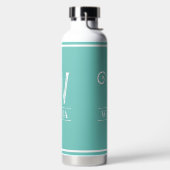 Aquamarin Mit Monogramm Trinkflasche (links)