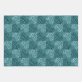 Aquamarin mit Schwarz-Weiß-Herzen Geschenkpapier Set (Vorderseite 2)