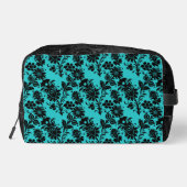 AQUAMARIN MIT SCHWARZEN BLUME WASCHBEUTEL (Rückseite)