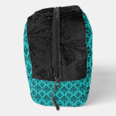 AQUAMARIN MIT SCHWARZEN ORNAMENTALEN DESIGNS WASCHBEUTEL (Rechts)