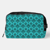 AQUAMARIN MIT SCHWARZEN ORNAMENTALEN DESIGNS WASCHBEUTEL (Rückseite)