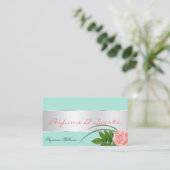 Aquamarin mit Silberdekor und herrlicher Blume der Visitenkarte (Stehend Vorderseite)