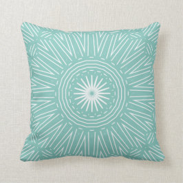 Aquamarin mit weißem geometrischem Throw-Kissen Kissen