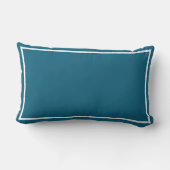 Aquamarin mit weißer Grenze Lendenkissen (Rückseite)