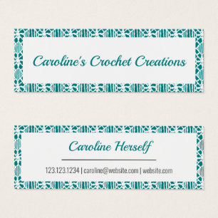Aquamarin mit White Crochet Lace-Muster Business C
