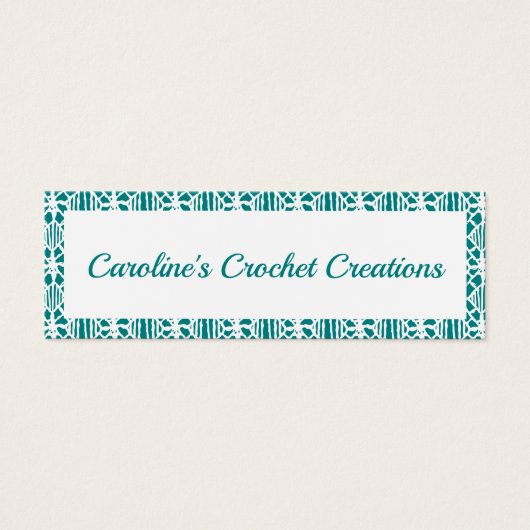 Aquamarin mit White Crochet Lace-Muster Business C (Vorderseite)