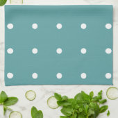 Aquamarin mit White Polka Dots Küchentuch (Gefaltet)