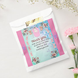 Aquamarin Modern Boho Floral Elegante Baby Girl Du Geschenktütchen