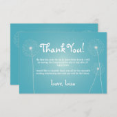 Aquamarin, modern, Löwenzahn, danke Karten (Vorne/Hinten)