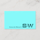 Aquamarin-modern mit Monogram Simple Visitenkarte (Vorderseite)