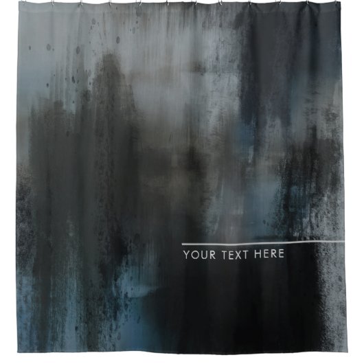 Aquamarin Moderne Abstrakte Kunst Duschvorhang (Vorderseite)