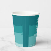 Aquamarin Modernes Elegantes neues Zuhause Housewa Pappbecher (Rechts)